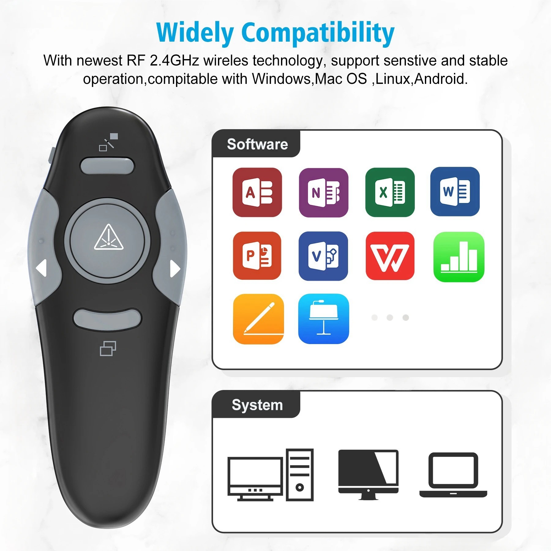 Mouse aéreo sem fio 2.4g, cont - Laser Pointer Presenter avaliação e preço